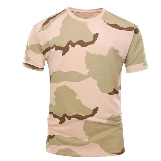 T-shirt militaire camouflage désert à manches courtes