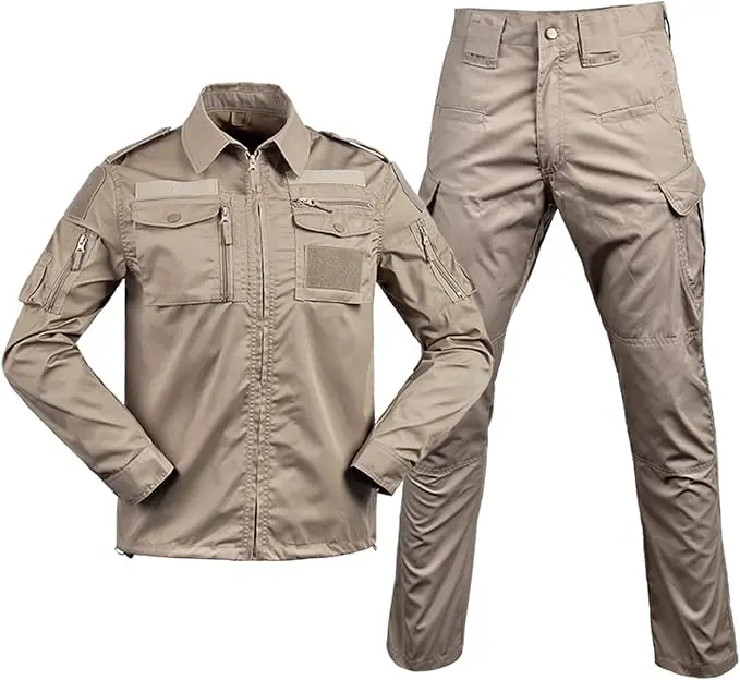 Ensemble militaire gris sable – Veste et pantalon